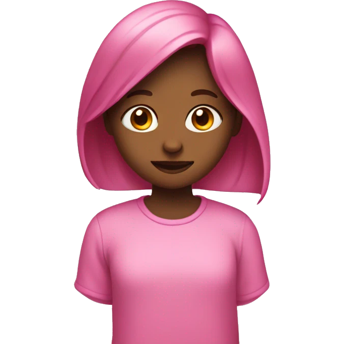 girl shaped like a bean colored pink  emoji