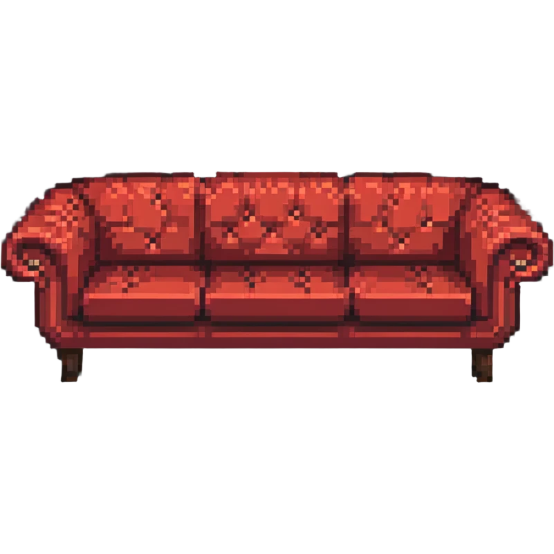 vintage sofa, red upholstery emoji