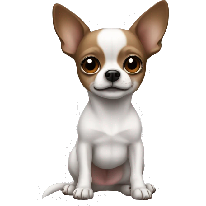 mostly white with a bit of black and a little brown Chihuahua ￼ emoji