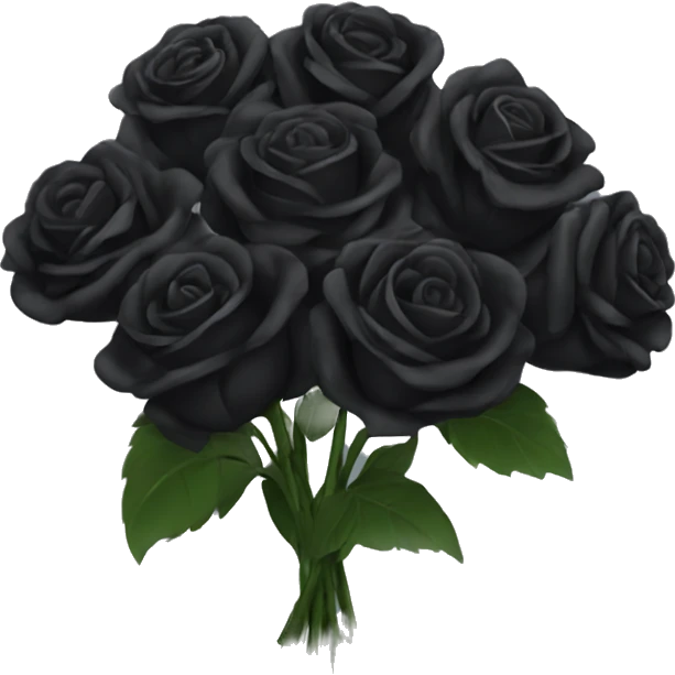 Black bouquet of roses emoji