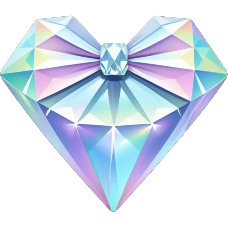 white bow shaped 56-carat iridescent diamond emoji