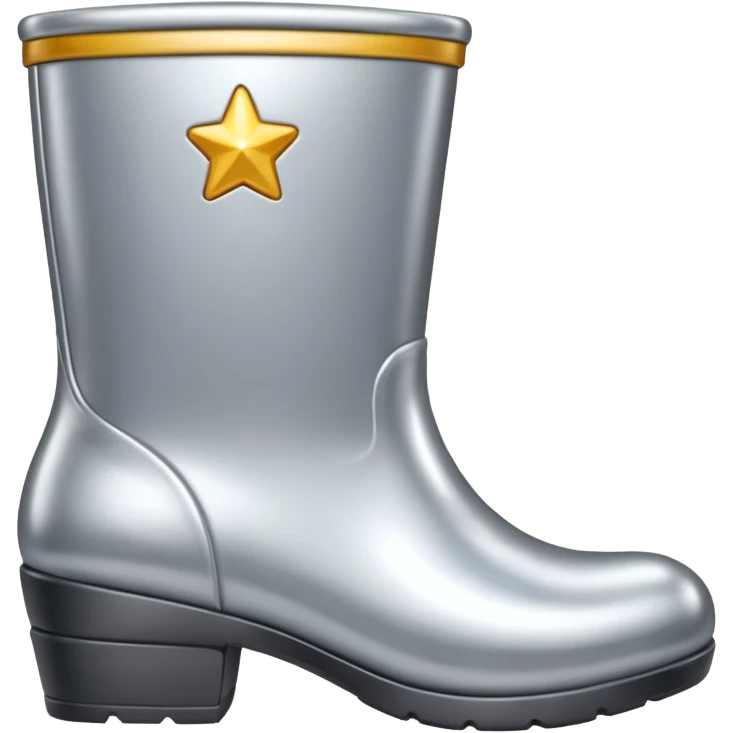 all silver toy boot emoji
