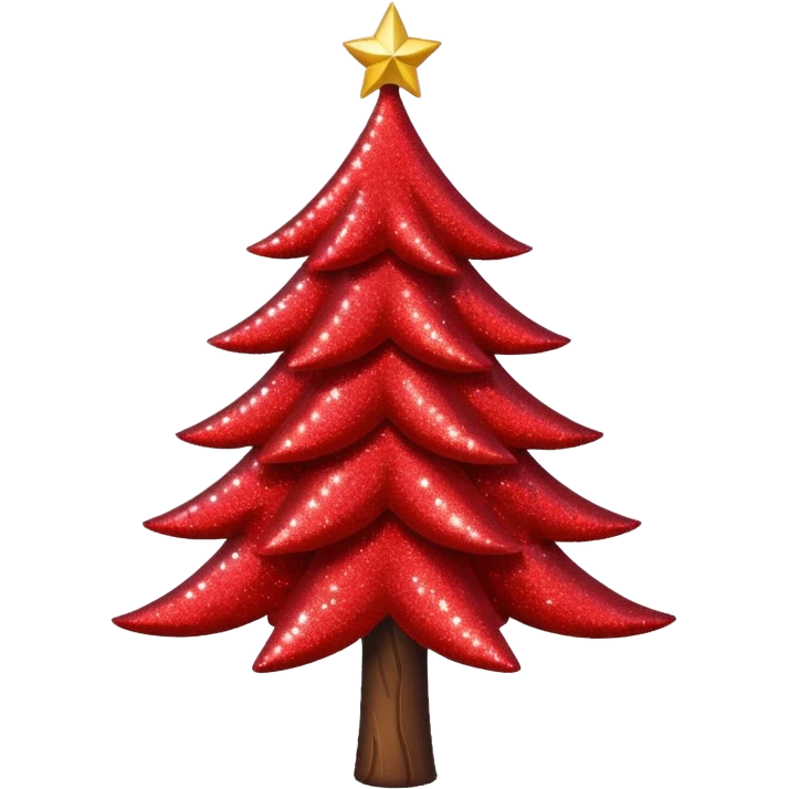 red glitter tree emoji
