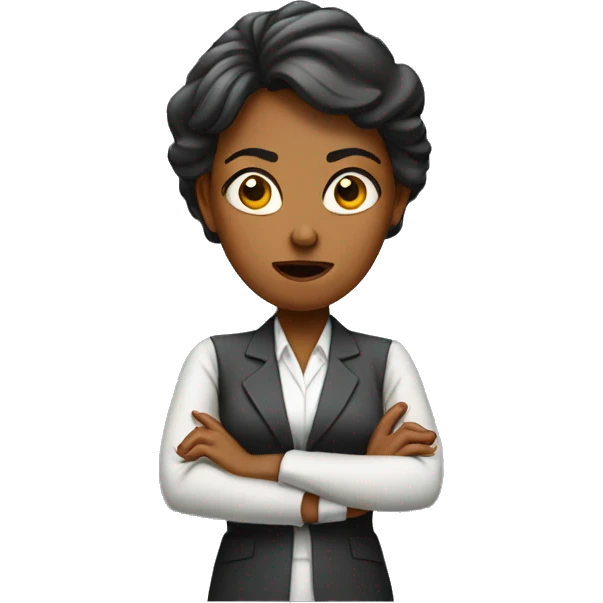 frustrated female teacher with shrugged shoulders emoji
