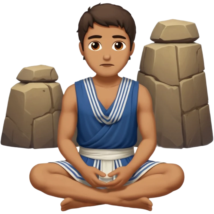 ancient greek men sitting on the ground listening emoji