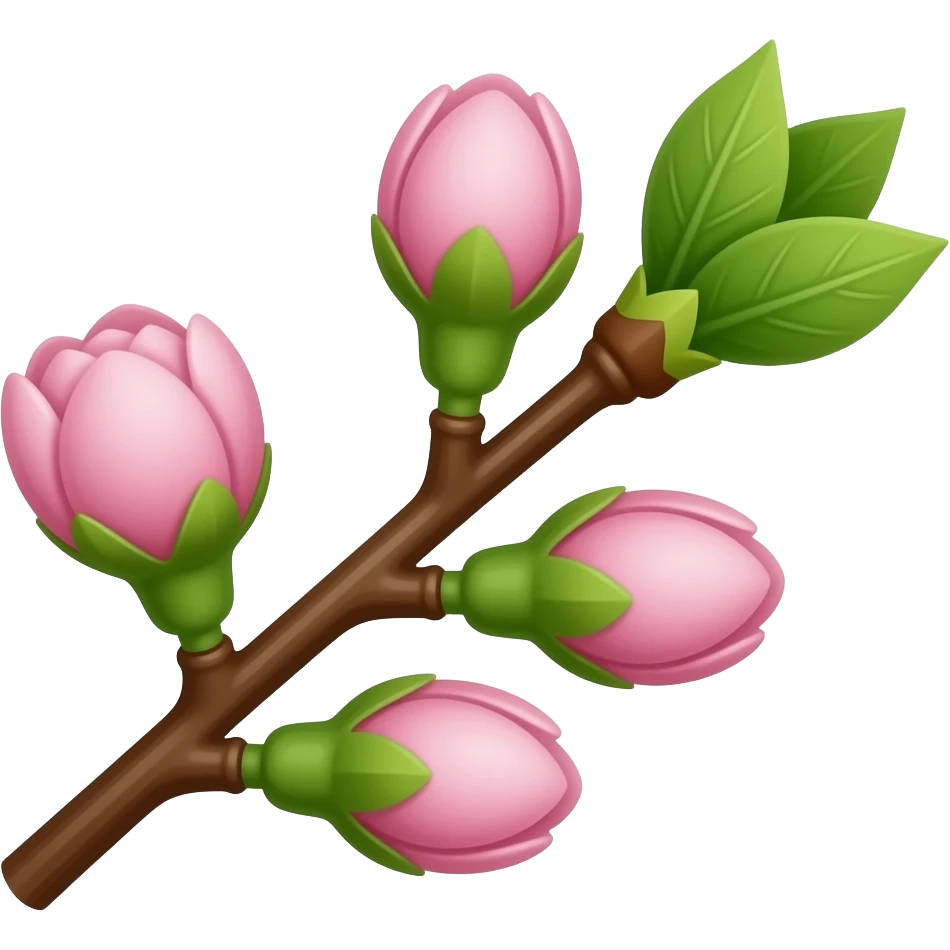 Red Sakura cherry blossom tree twig emoji