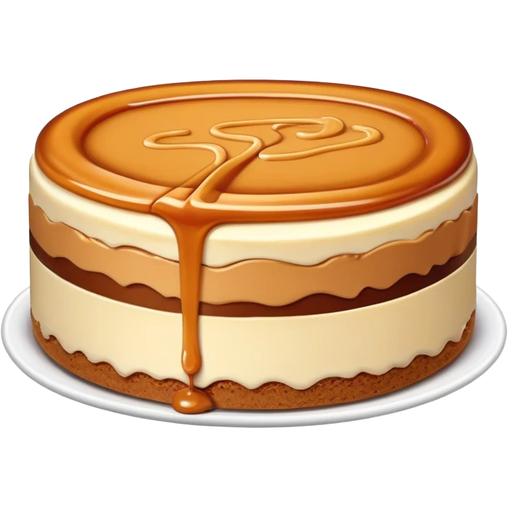 Peanut butter fudge cheesecake topped with caramel  emoji