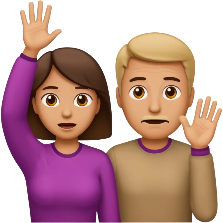 Mom and dad emoji throwing their hands up like they don't know emoji