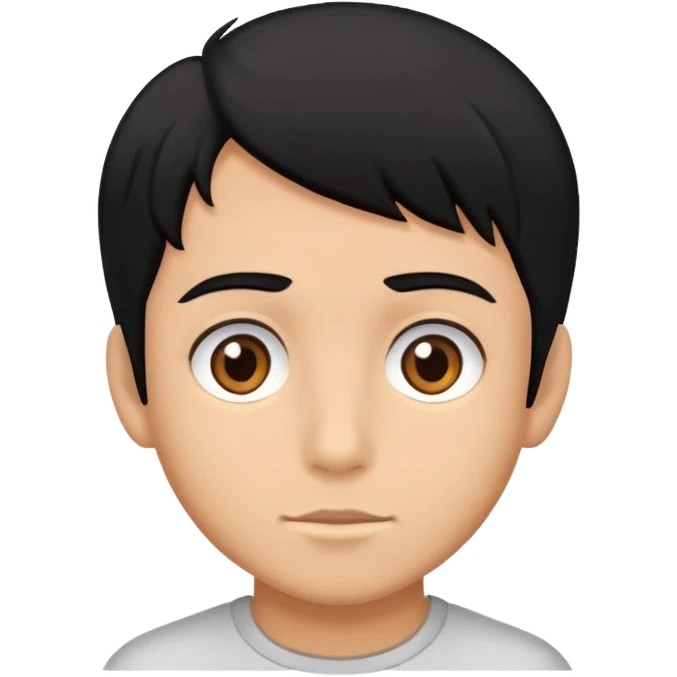Black hair brown eyes boy emoji