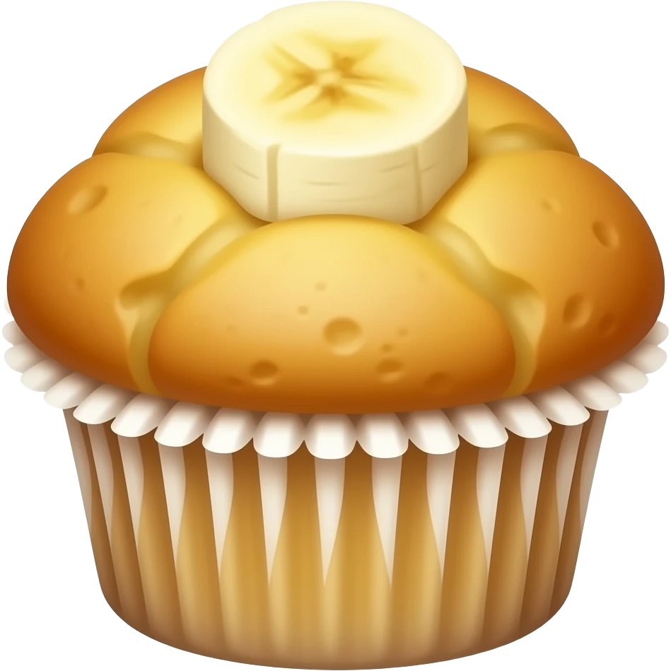 banana muffin with banana slice on top emoji