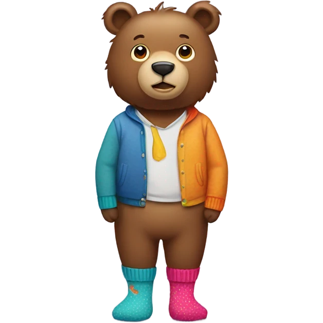 Bear wearing socks emoji