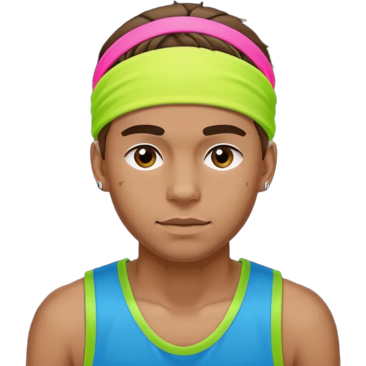 Basketball guy with neon headband emoji