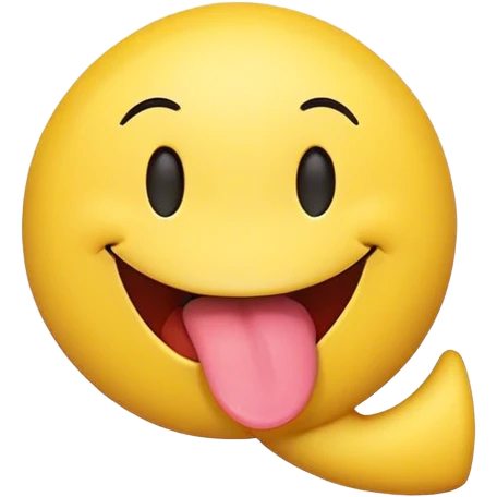 Smiley face with tongue out that is moving side to side emoji