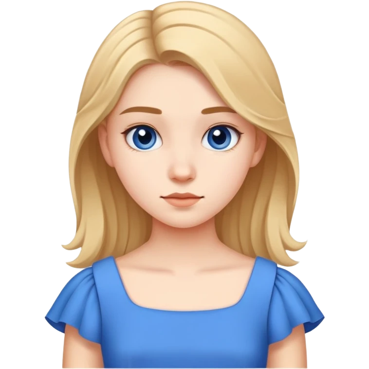 teen girl in a blue dress emoji
