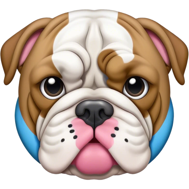 Bulldog with transgender colours emoji