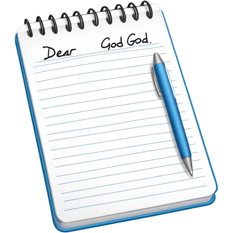Notepad with "Dear God" written at the top emoji
