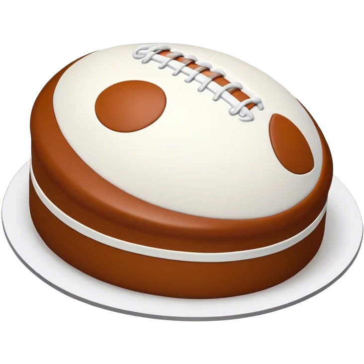 rugbyball on a cake emoji