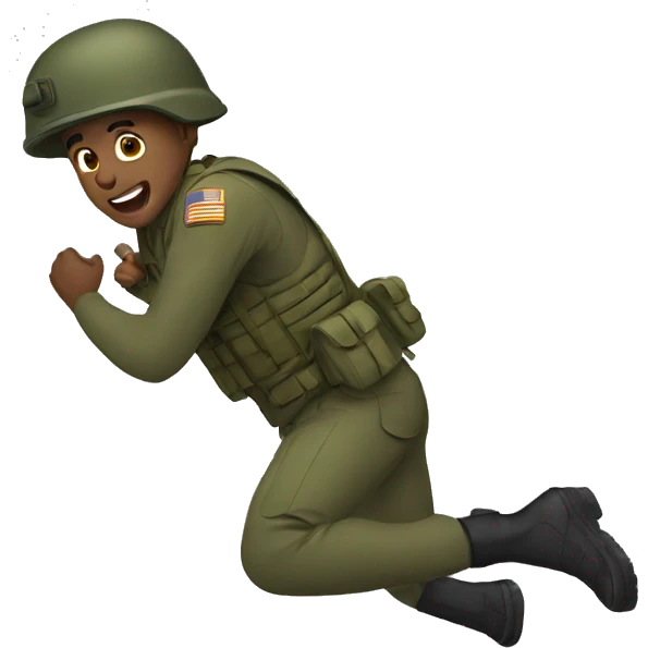 soldier sliding emoji