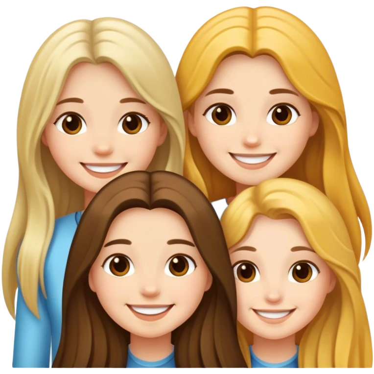 three girls with long hair emoji
