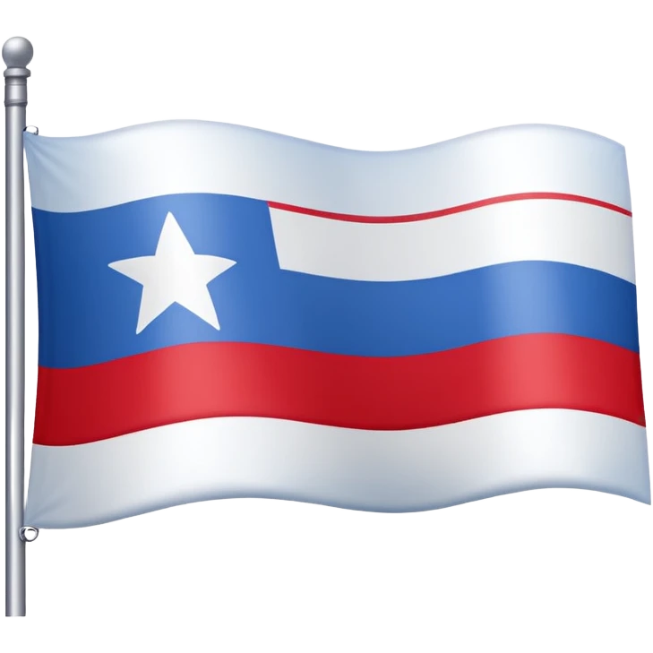 Emoji du drapeau de la Yougoslavie avec un drapeau en ligne comme celui de l’Allemagne avec en haut du bleu au milieu du blanc avec un étoile et en bas du rouge  emoji