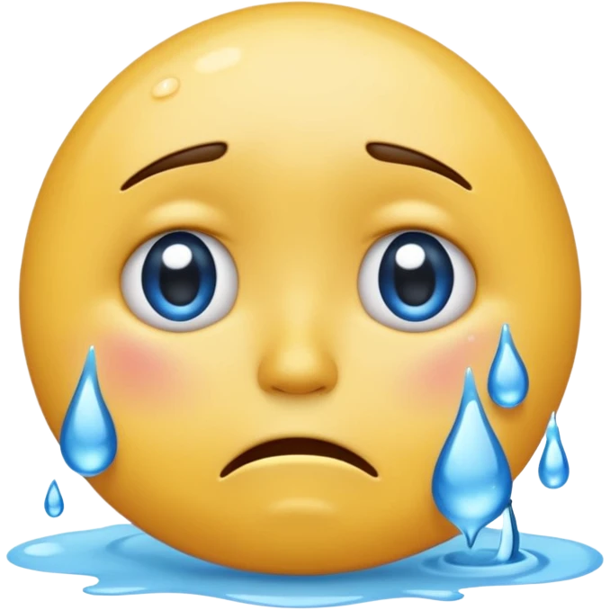 El emoji de llorar tragándose sus lágrimas  emoji