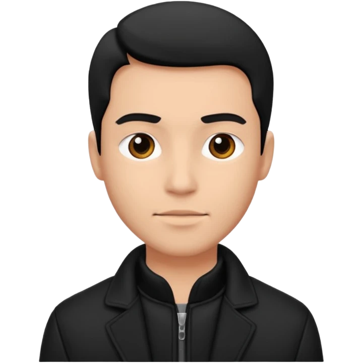 balck and white photo man in jacket emoji