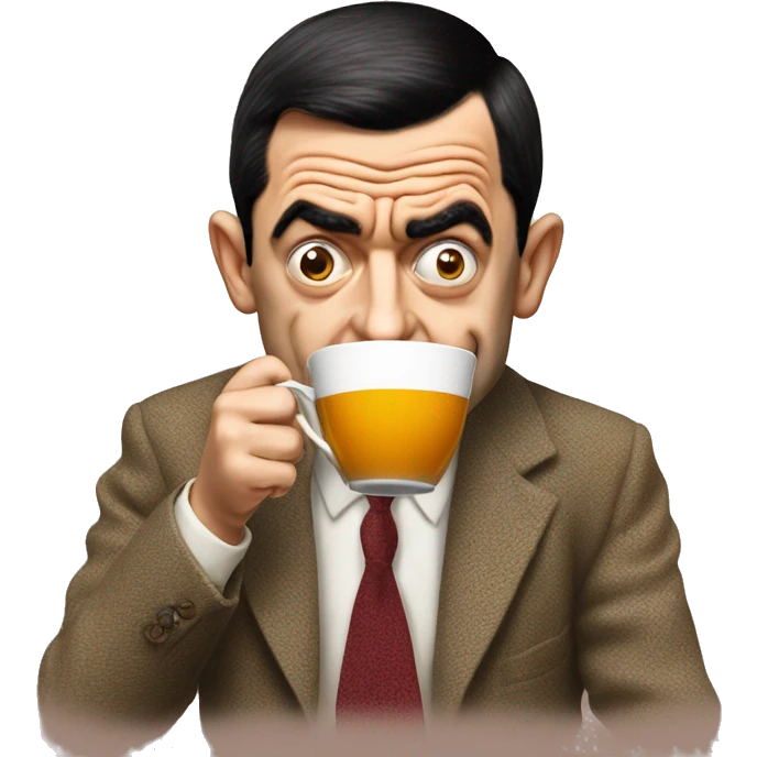 Mr.Bean drinking a cup of tea emoji
