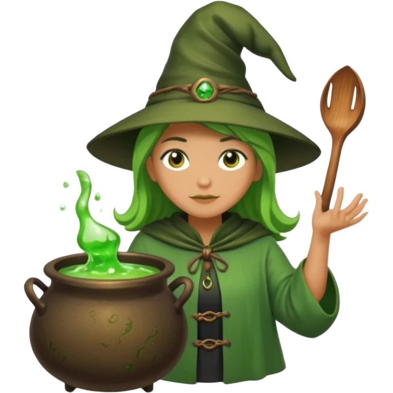 green witch cooking potion emoji