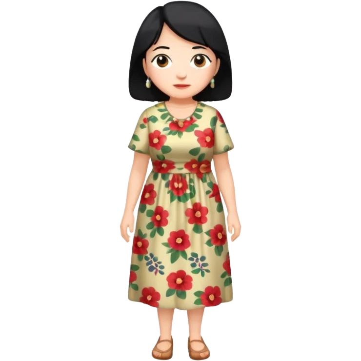 grandmother with black hair full body emoji