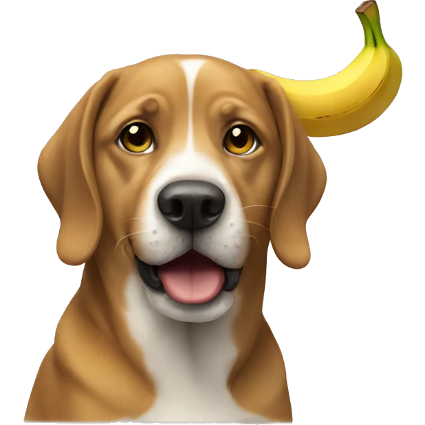 Dog eating banana emoji