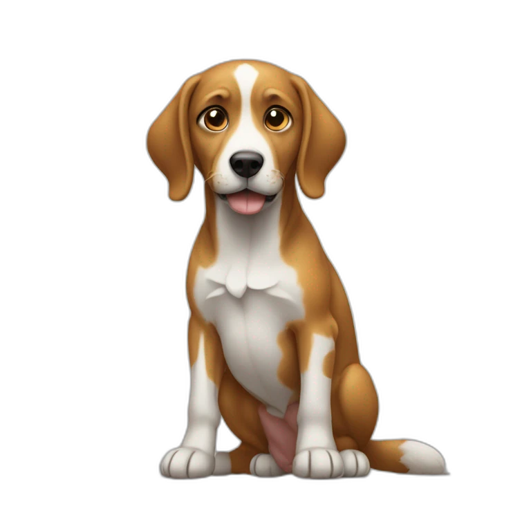 Chat sur un chien qui pleure emoji