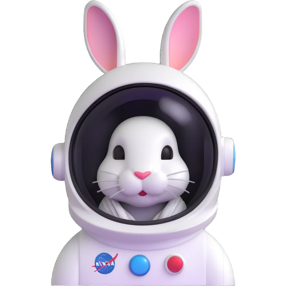 bunny astronaut with helmet emoji
