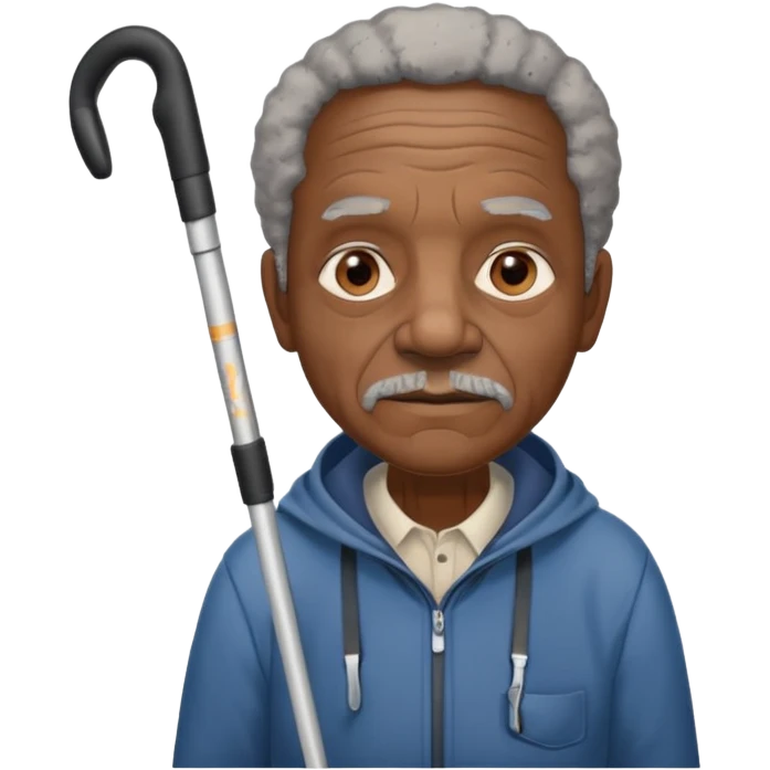 Old black man with crutches emoji