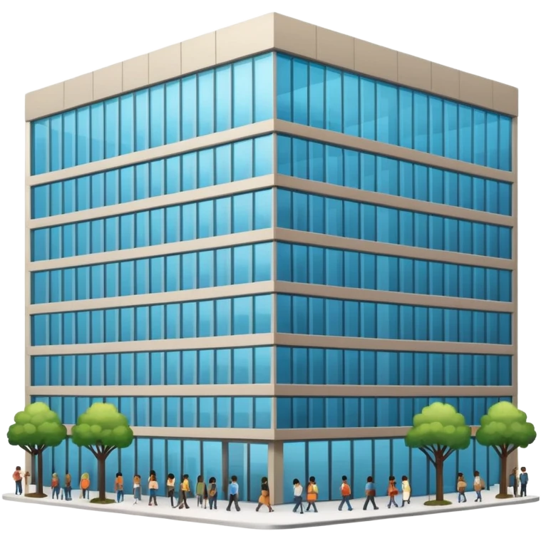 company building with people emoji