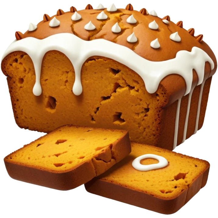 Pumpkin bread with white icing  emoji