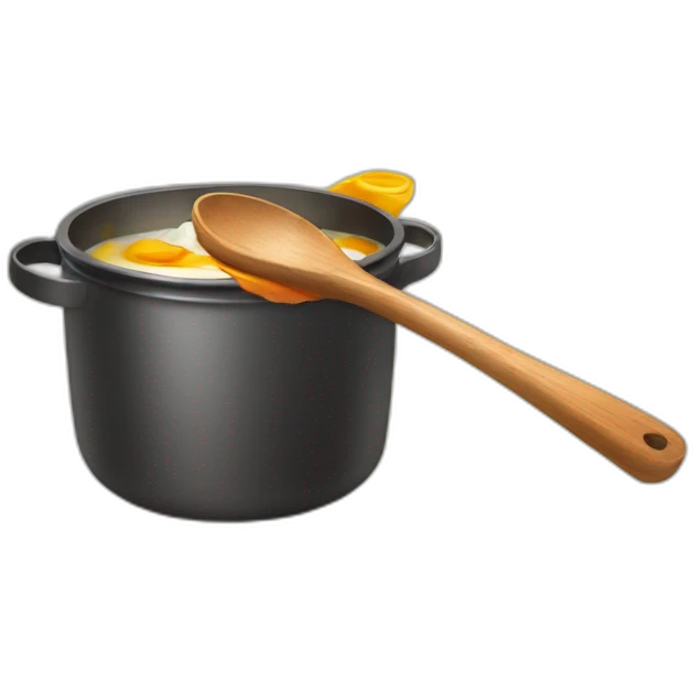cooking pot hitting game wooden spoon emoji