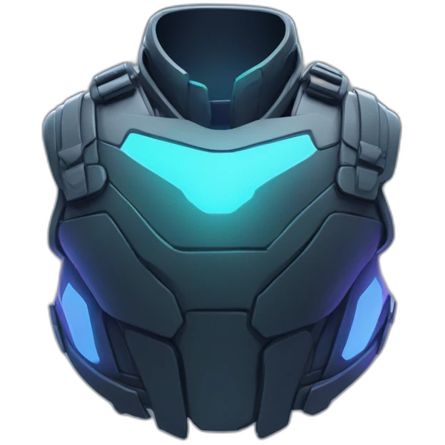futuristic Anti-Matter breastplate colored as void of space emoji