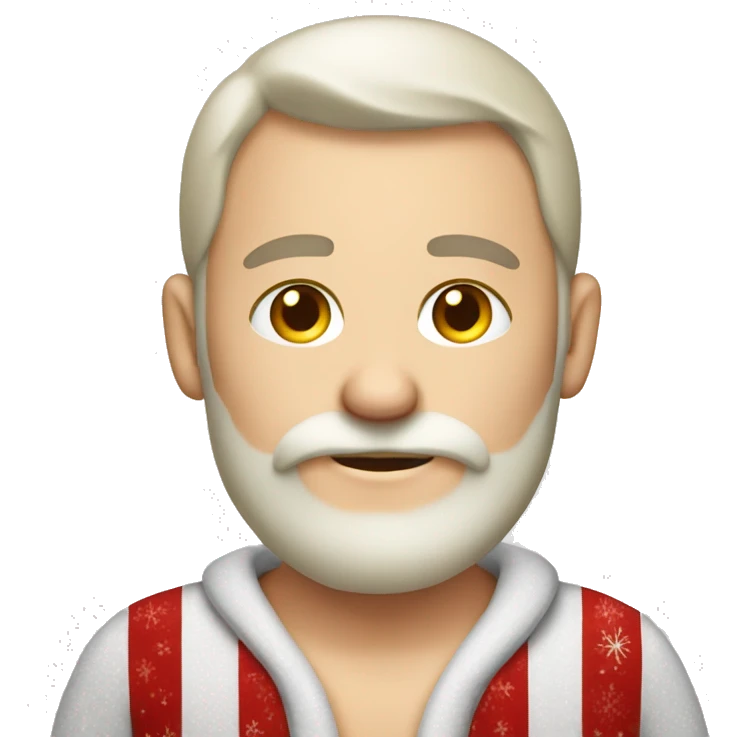 Caucasian Santa in pajamas  emoji