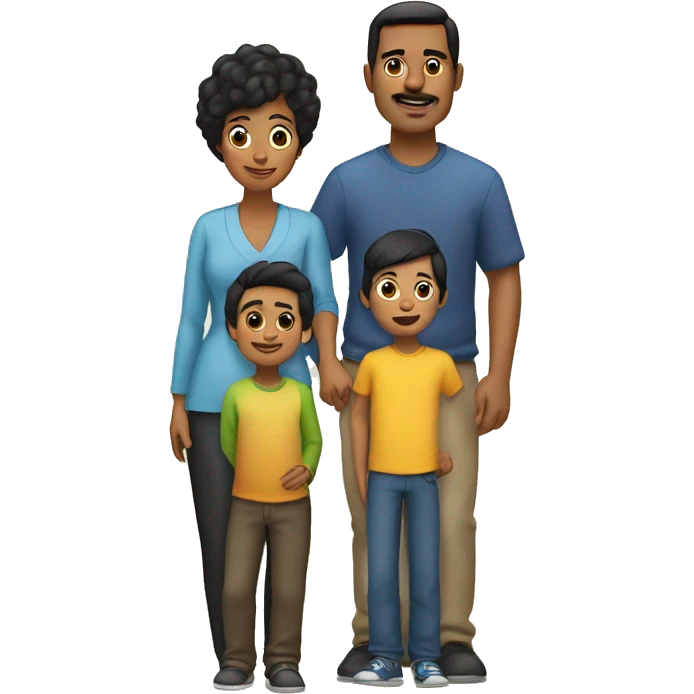  father ,mother father, with black hair with 2 boy emoji
