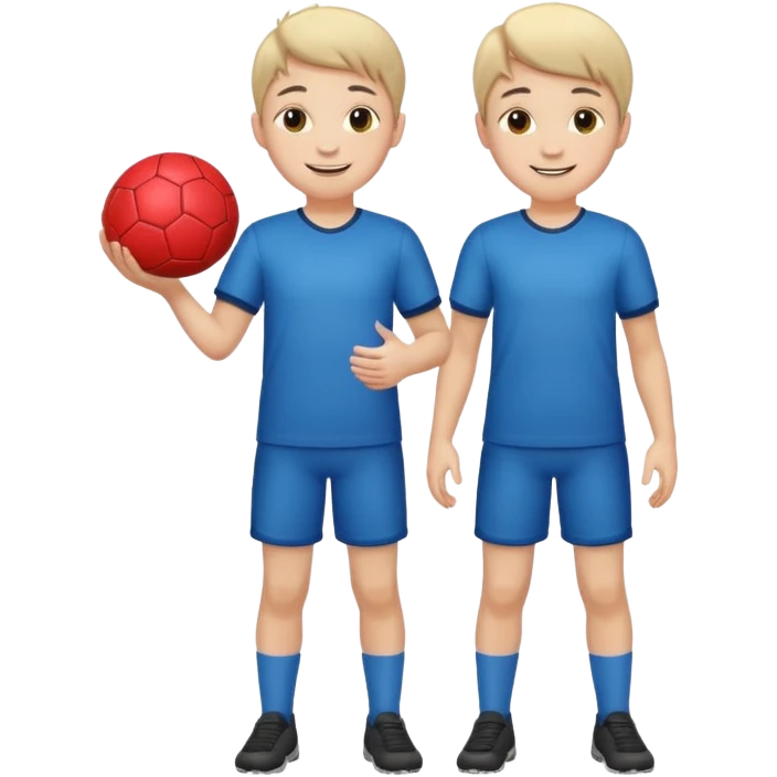 Boy with a ball in his hand full body emoji