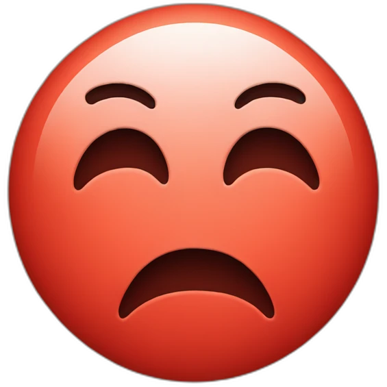 sad red face smiley emoji