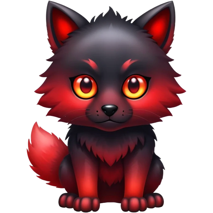 A black and red gradient epic shiny cool edgy animal, full body emoji
