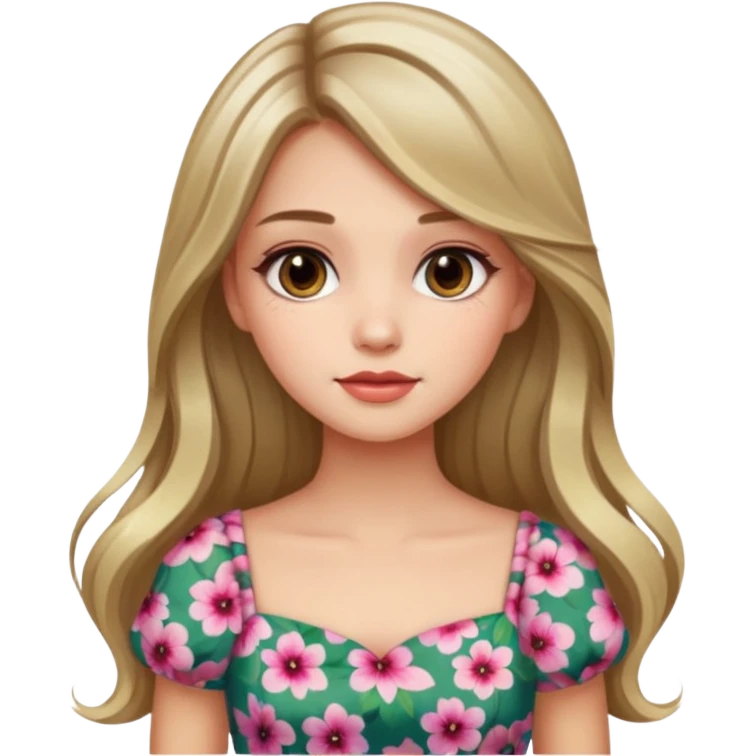 pretty girl with long hair and highlights makeup 🐬 emoji