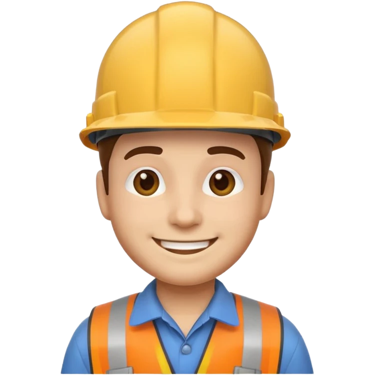 engineer emoji, wearing a hard hat, smiling emoji