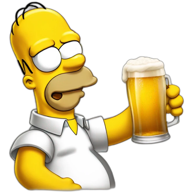 Homer simpson with a beer emoji