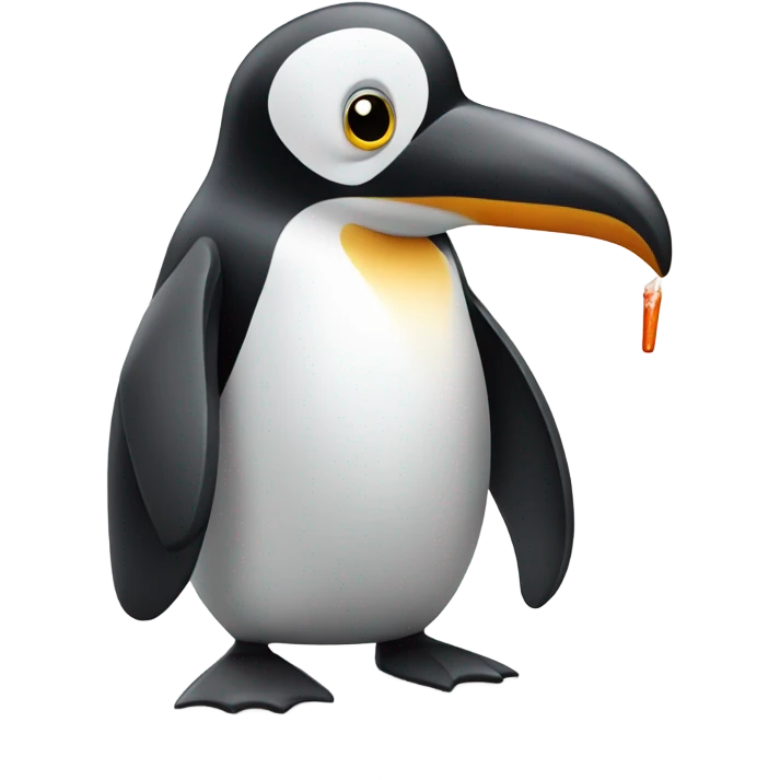 Penguin smoking a blunt emoji