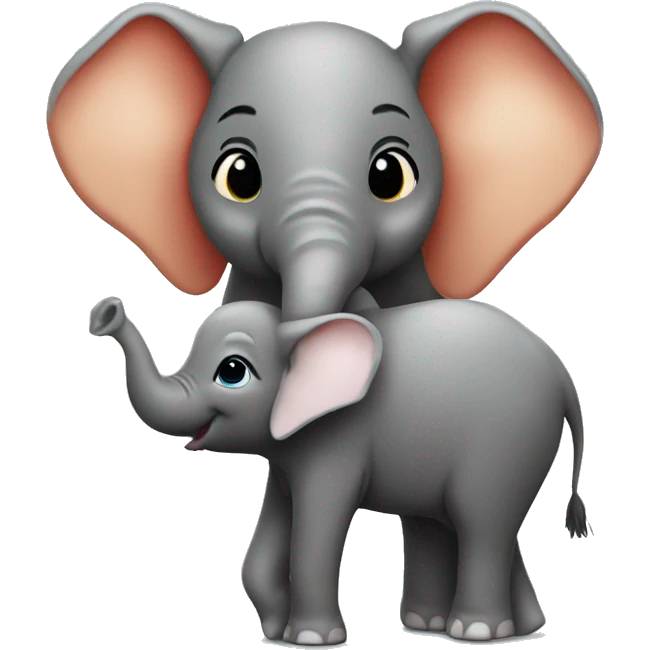 deer and elephant cuddling emoji