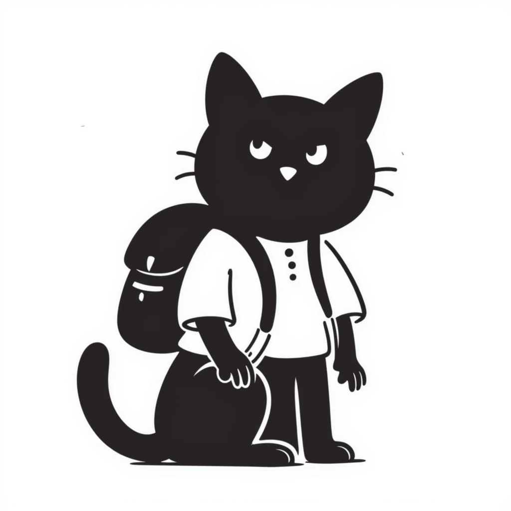 cat wearing a school backpack emoji