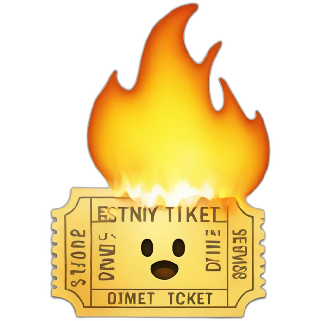 burning-yellow-ticket emoji