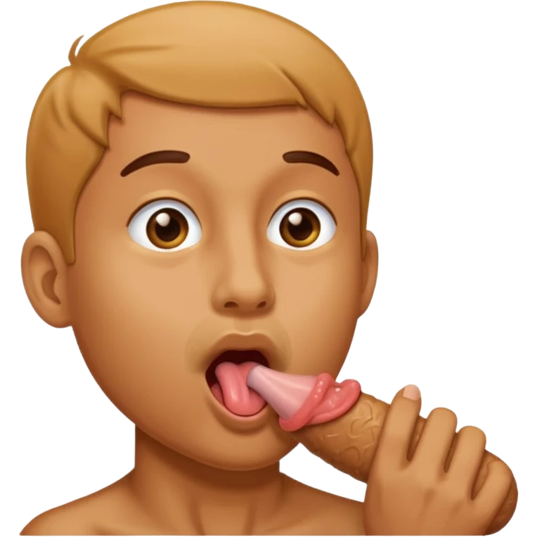 une bouche féminine qui lèche un sexe d'homme emoji